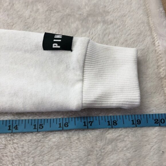 PINK Victoria's Secret Full Zip Up Color Block Hoodie Black/White/Grey XS - Picture 11 of 14